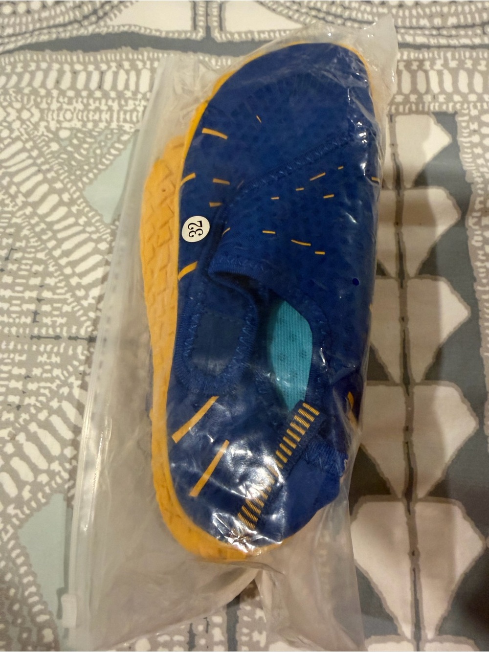 Kids Blue & Yellow Slip-On Water Shoes by